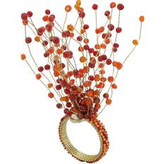 Orange Napkin Rings Saro Lifestyle Beaded Burst 4pcs