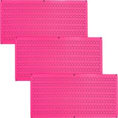 Wall Control Pegboard Value Pack 3 Pack of 16-Inch x 32-Inch Wide Horizontal Pink Metal Pegboards for Home & Garage Tool Storage Organization Pink Pegboard