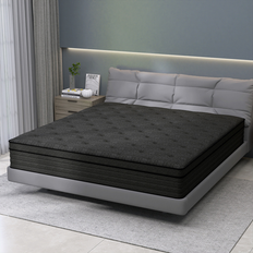 Queen mattress in a box Chevni 14 inch Queen Mattress a Box with Pocket Spring Soft Foam Black