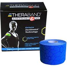 Kinesiology Tape Theraband Kinesiology Tape, Waterproof Physio Tape for Pain Relief, Muscle & Joint Support, Standard Roll with XactStretch Application Indicators, 2" X 16.4" Roll, 6 Pack, Blue/Blue