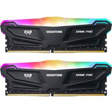 Gigastone DDR4 RAM Black RGB Game PRO Desktop RAM 32GB (2x16GB) DDR4 32GB DDR4-3200MHz PC4-25600 CL16 1.35V 288 Pin Unbuffered Non ECC UDIMM for PC