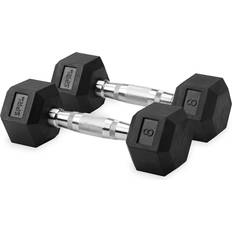 SPRI Deluxe 6-Sided Rubber Dumbbells 5-25 lb. Pairs