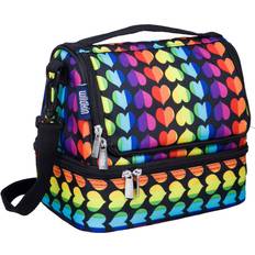 Polyester Cooler Bags Wildkin Two Compartment Insulated Reusable Kids Lunch Rainbow Hearts