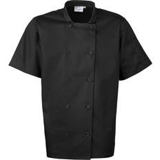 Unisex Work Jackets Premier Short Sleeved Chefs Jacket Workwear Black