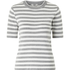 Stribede T-shirts Object T-shirt Grå