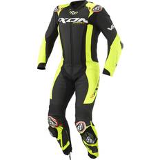 Motorcycle Suits Ixon Vortex MC Leather Suit Black-Neon Yellow