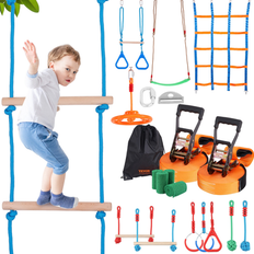 VEVOR Ninja Warrior Obstacle Course for Kids,Outdoor Playset Equipment,Backyard Toys Training Equipment Set with 12 Obstacles