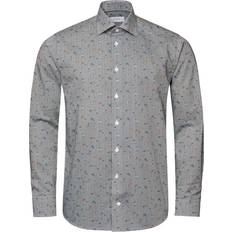 Leinenhemd Hemden Eton Signature Twill with American Football Players Pattern Shirt - Navy Blue