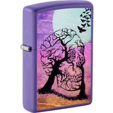 Lighters Zippo Skull Tree Design Purple Matte Pocket Lighter