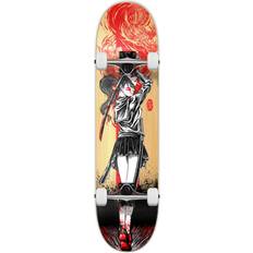 Skateboards Yocaher Graphic Complete 31 x 7.75 Skateboard Samurai Series Girl Samurai Red Dragon