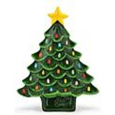 Kitchen Accessories Mr. Christmas 14.25''Tree Platter with Dip Section