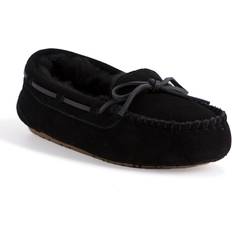 Women Moccasins AUS WOOLI AUSTRALIA Womens Stylish Sheepskin Lace Moccasin Black Leather