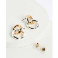 Lauren Ralph Lauren Two Tone Circle Link Drop Earrings, Silver/Gold