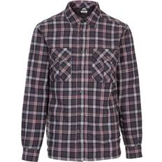 Trespass Men's Fleece Lined Checked Shirt Rapeseed - Dark Grey Check