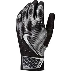 Baseball Nike Men's Alpha Elite Baseball Batting Gloves Black Silver Medium