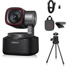 OBSBOT Tiny 2 AI-Powered PTZ 4K Webcam 1/1.5" CMOS 4X Faster Focusing USB 3.0 10x Faster Data Transmission Voice Control, W Table Mini Tripod