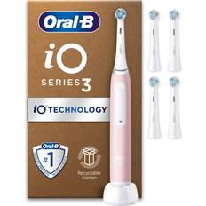 Oral B iO3 Electric Toothbrush Blush Pink with 4ct Extra Ultimate Clean White Refills