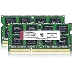 Yongxinsheng DDR3/DDR3L 16 GB kit 8 GB x 2 Laptop RAM 1 600 MHz PC3-12800/PC3L-12800 SODIMM Non-ECC obuffrad 1,35 V/1,5 V 2Rx8 Dual Rank 204 Pin CL11 PC datorminne uppgraderingsmodul arbetsminnessats grön