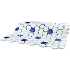 Tiles Merola Tile Merola Tile Metro Ion 1" Hex Sapphire Dot w/Glossy Tile