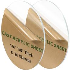 Acrylic Glass 2 Qty 14 Round Plexiglass Sheet, 10 Inch Diameter clear Acrylic circle, Round cake Disk Acrylic Sheet, Plexiglass Table Top, Round Acrylic Backdrop