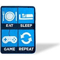 Just Funky Eat Sleep Game Repeat Large Gamer Fleece Turquoise