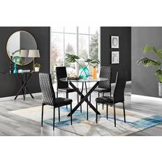 Furniturebox Tierra Black Dining Set 100cm 5pcs