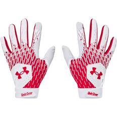 Baseball Under Armour Men's Clean Up Baseball Batting Gloves Red/White Large