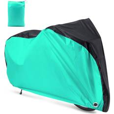 Bike Accessories Roctee Bicycle Cover Waterproof Wind Rain Snow Proof Outdoor Mountain Bike Road Travel Bike Cycle Covers with Storage Bag, 78.7''L * 27.6''W * 43.3''H for Black & Aqua Green