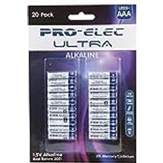 Pro Elec PSG91244 Ultra alkaliska AAA-batterier 20-pack