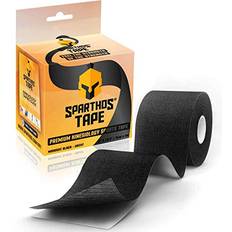 Kinesiology Tape Sparthos Sparthos Kinesiology Tape Incredible Support for Pro Sports and Recovery Free Kinesio Taping Guide! Waterproof Rock Tapes Kinesiotape Kinetic Extreme h2o Uncut Black