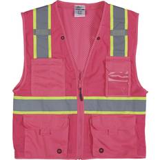 Pink Work Clothes Kishigo EV SeriesÂ Enhanced Visibility Multi-Pocket Mesh Vest