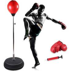 Martial Arts 120-150cm Adjustable Boxing Training Target Freestanding Punch Bag Adults Boxing Back Base Gloves Pump