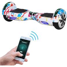 Hoverboards Robway W1 Hoverboard für Erwachsene und Kinder, 6,5 Zoll, Self-Balance, Bluetooth, App, 700 Watt, LEDs Weiß Bunt