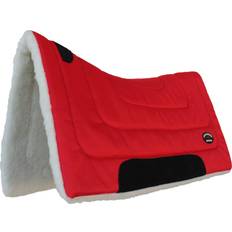 Red Pads Challenger Horse 28"x30" Western Contoured Faux Fur Padded Saddle Pad Red 39143RD