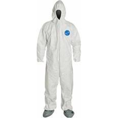 Overalls on sale DiVal Tyvek Coverall with Hood and Boot, Extra Large, 25/Case, White