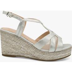 Mesh Low Shoes Paradox London Wide Fit Shimmer 'Yanelli' Wedge Espadrilles Silver