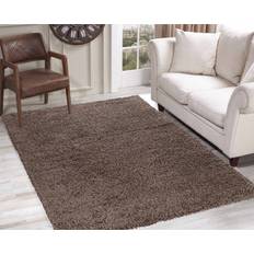 Serdim Rugs Plain Room Fluffy Shaggy Beige
