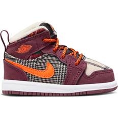 Fleece Children's Shoes Nike Jordan 1 Mid SE TD - Night Maroon/Black/White/Total Orange