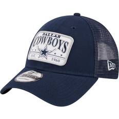 Caps New Era Men's Navy Dallas Cowboys Plate 9FORTY Trucker Adjustable Hat