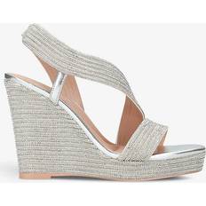 Silver Low Shoes Carvela Gala Wedge Jewel Wedge Heel Espadrilles, Silver