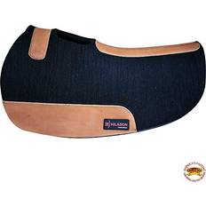 Black Pads Hilason HILASON 32X32 Western Contoured Horse Saddle Pad Wool Felt Round Black