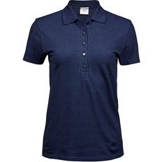 Denim/Jeansstoff Poloshirts Tee jays Damen Stretch Polo Shirt Kurzarm Bio Baumwolle in verschiedenen Farben Denim Blau\