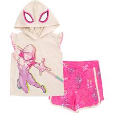 Marvel Children's Clothing Marvel Spidey and His Amazing Friends Ghost-Spider Toddler Girls Cosplay Tank Top and Dolphin Active French Terry Shorts 3T