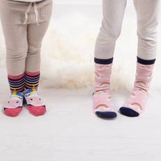 Totes Pack of Kids Original Unicorn Slipper Socks MultiColoured