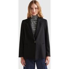 United Colors of Benetton Blazers United Colors of Benetton Blazer In Stretch Viscose Blend, 10, Black, Women