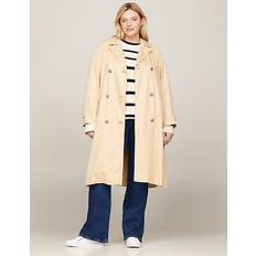 Tencel Frakker Tommy Hilfiger Curve Double Breasted Relaxed Trench Coat HARVEST WHEAT UK24