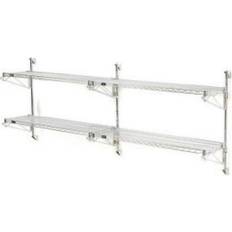 Global Industrial Poly Green Epoxy Wall Mount 2-Shelf Add-On Wire Shelving