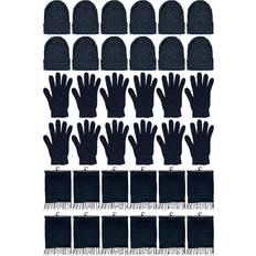 Clothing Yacht & Smith Winter Pre Assembled Set, Glove Scarf Beanie Winter Set Solid Black Unisex Black Set of 3