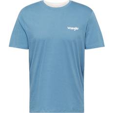 Wrangler T-shirts Wrangler Sign Off Bluser T-shirts - Røgblå/Hvid