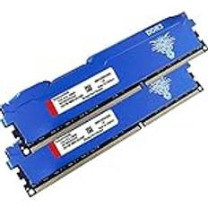 DDR3 16 GB Kit 8 GBx2 Desktop RAM 1333MHz PC3-10600 UDIMM Non-ECC Obuffered 1,5 V 2Rx8 Dual Rank 240 Pin CL9 PC datorminne uppgradering moduler arbetsminne kit blå
